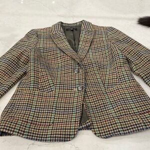 Talbots Multicolor Checkered Blazer